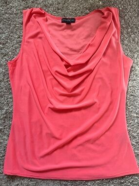 INC International Concepts Coral-Pink Draped Cowl Neck Sleeveless Top